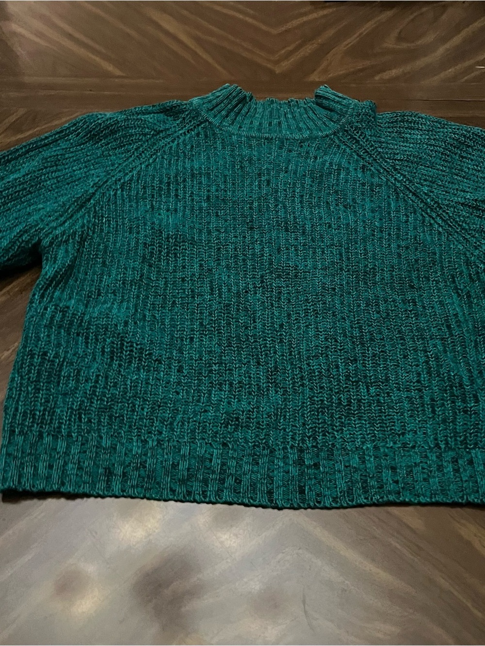 Erika Teal Green Chunky Crew Neck Sweater